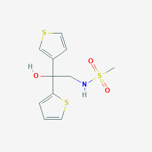 B2710967 N-(2-hydroxy-2-(thiophen-2-yl)-2-(thiophen-3-yl)ethyl)methanesulfonamide CAS No. 2097929-84-3