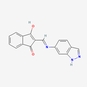 molecular formula C17H11N3O2 B2710969 2-((1H-Indazol-6-ylamino)methylene)indane-1,3-dione CAS No. 1023557-54-1