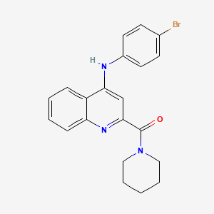 B2710970 (4-((4-Bromophenyl)amino)quinolin-2-yl)(piperidin-1-yl)methanone CAS No. 1226432-29-6