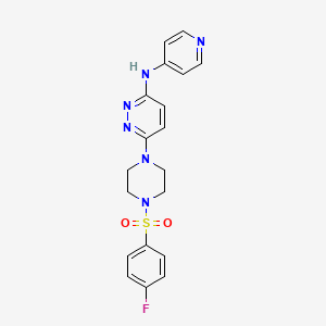 molecular formula C19H19FN6O2S B2710972 6-(4-((4-氟苯基)磺酰基)哌嗪-1-基)-N-(吡啶-4-基)吡啶并[4,3-d]嘧啶-3-胺 CAS No. 1021039-28-0