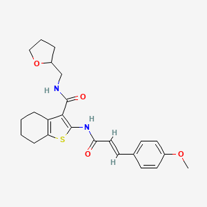 molecular formula C24H28N2O4S B2710977 (E)-2-(3-(4-甲氧基苯基)丙烯酰胺基)-N-((四氢呋喃-2-基)甲基)-4,5,6,7-四氢苯并[b]噻吩-3-甲酰胺 CAS No. 380890-54-0