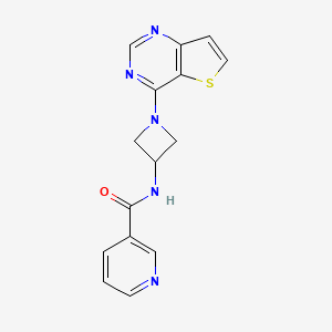 molecular formula C15H13N5OS B2710982 N-(1-{thieno[3,2-d]pyrimidin-4-yl}azetidin-3-yl)pyridine-3-carboxamide CAS No. 2380169-43-5