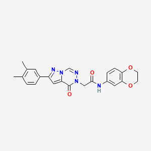 molecular formula C23H21N5O4 B2710997 N-(2,3-dihydro-1,4-benzodioxin-6-yl)-2-[2-(3,4-dimethylphenyl)-4-oxopyrazolo[1,5-d][1,2,4]triazin-5(4H)-yl]acetamide CAS No. 1021020-65-4