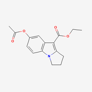 molecular formula C16H17NO4 B2711026 ethyl 7-(acetyloxy)-2,3-dihydro-1H-pyrrolo[1,2-a]indole-9-carboxylate CAS No. 31676-33-2