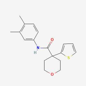 molecular formula C18H21NO2S B2711029 N-(3,4-dimethylphenyl)-4-(thiophen-2-yl)oxane-4-carboxamide CAS No. 877633-67-5