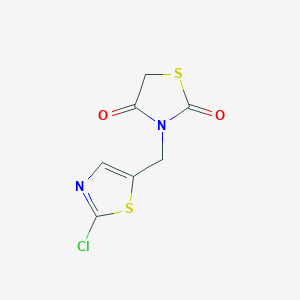 molecular formula C7H5ClN2O2S2 B2711057 3-[(2-Chloro-1,3-thiazol-5-yl)methyl]-1,3-thiazolidine-2,4-dione CAS No. 692732-79-9