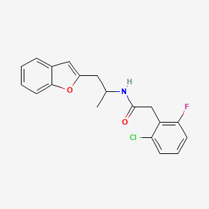 molecular formula C19H17ClFNO2 B2711076 N-[1-(1-benzofuran-2-yl)propan-2-yl]-2-(2-chloro-6-fluorophenyl)acetamide CAS No. 2034512-84-8