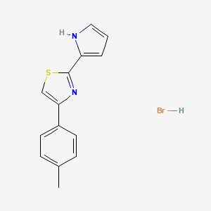molecular formula C14H13BrN2S B2711106 4-(4-Methylphenyl)-2-(1H-pyrrol-2-yl)-1,3-thiazole hydrobromide CAS No. 1909316-76-2