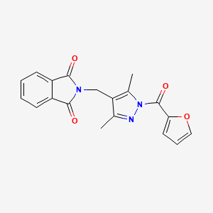 molecular formula C19H15N3O4 B2711139 2-{[1-(furan-2-carbonyl)-3,5-dimethyl-1H-pyrazol-4-yl]methyl}-2,3-dihydro-1H-isoindole-1,3-dione CAS No. 890604-13-4