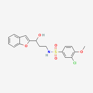 molecular formula C18H18ClNO5S B2711151 N-(3-(benzofuran-2-yl)-3-hydroxypropyl)-3-chloro-4-methoxybenzenesulfonamide CAS No. 1448073-98-0