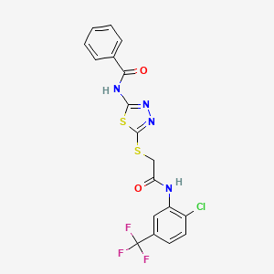 N-(5-((2-((2-chloro-5-(trifluoromethyl)phenyl)amino)-2-oxoethyl)thio)-1,3,4-thiadiazol-2-yl)benzamide