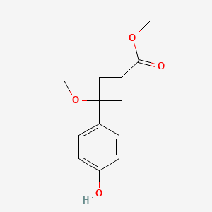 Methyl 3-(4-hydroxyphenyl)-3-methoxycyclobutane-1-carboxylate