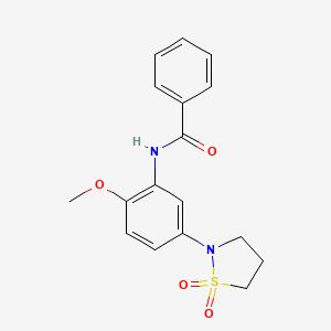 molecular formula C17H18N2O4S B2711178 N-(5-(1,1-dioxidoisothiazolidin-2-yl)-2-methoxyphenyl)benzamide CAS No. 941994-49-6