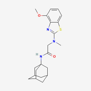 molecular formula C21H27N3O2S B2711190 N-(adamantan-1-yl)-2-[(4-methoxy-1,3-benzothiazol-2-yl)(methyl)amino]acetamide CAS No. 1351630-29-9