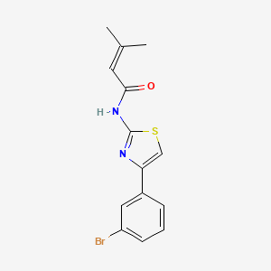 molecular formula C14H13BrN2OS B2711209 N-[4-(3-bromophenyl)-1,3-thiazol-2-yl]-3-methylbut-2-enamide CAS No. 773861-05-5