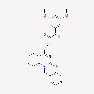 molecular formula C24H26N4O4S B2711220 N-(3,5-dimethoxyphenyl)-2-((2-oxo-1-(pyridin-4-ylmethyl)-1,2,5,6,7,8-hexahydroquinazolin-4-yl)thio)acetamide CAS No. 922696-78-4