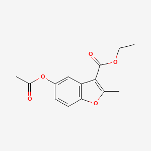 molecular formula C14H14O5 B2711221 Ethyl 5-(acetyloxy)-2-methyl-1-benzofuran-3-carboxylate CAS No. 56820-12-3