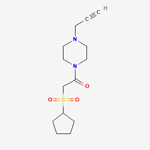 2-Cyclopentylsulfonyl-1-(4-prop-2-ynylpiperazin-1-yl)ethanone