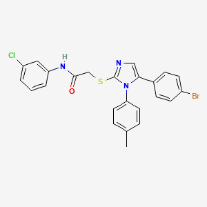 2-((5-(4-bromophenyl)-1-(p-tolyl)-1H-imidazol-2-yl)thio)-N-(3-chlorophenyl)acetamide