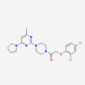 2-(2,4-Dichlorophenoxy)-1-(4-(4-methyl-6-(pyrrolidin-1-yl)pyrimidin-2-yl)piperazin-1-yl)ethanone