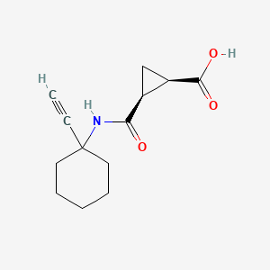 molecular formula C13H17NO3 B2711256 (1R,2S)-2-{[(1-ethynylcyclohexyl)amino]carbonyl}cyclopropanecarboxylic acid CAS No. 1354235-94-1