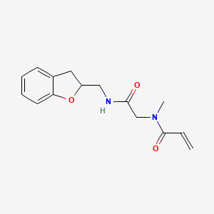 molecular formula C15H18N2O3 B2711280 N-[2-(2,3-Dihydro-1-benzofuran-2-ylmethylamino)-2-oxoethyl]-N-methylprop-2-enamide CAS No. 2199671-09-3