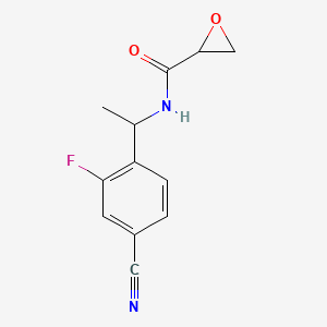molecular formula C12H11FN2O2 B2711303 N-[1-(4-Cyano-2-fluorophenyl)ethyl]oxirane-2-carboxamide CAS No. 2411221-13-9