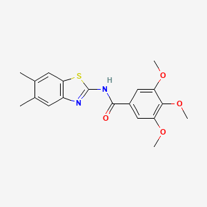 molecular formula C19H20N2O4S B2711308 N-(5,6-dimethyl-1,3-benzothiazol-2-yl)-3,4,5-trimethoxybenzamide CAS No. 486440-54-4