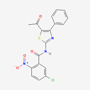 molecular formula C18H12ClN3O4S B2711313 N-(5-acetyl-4-phenyl-1,3-thiazol-2-yl)-5-chloro-2-nitrobenzamide CAS No. 868213-00-7