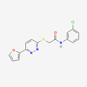 molecular formula C16H12ClN3O2S B2711336 N-(3-chlorophenyl)-2-{[6-(furan-2-yl)pyridazin-3-yl]sulfanyl}acetamide CAS No. 872704-76-2
