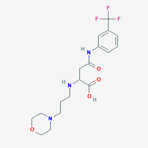 molecular formula C18H24F3N3O4 B2711366 2-((3-Morpholinopropyl)amino)-4-oxo-4-((3-(trifluoromethyl)phenyl)amino)butanoic acid CAS No. 1096706-33-0
