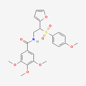 molecular formula C23H25NO8S B2711369 N-[2-(furan-2-yl)-2-(4-methoxybenzenesulfonyl)ethyl]-3,4,5-trimethoxybenzamide CAS No. 946298-27-7