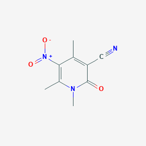 molecular formula C9H9N3O3 B2711372 1,4,6-Trimethyl-5-nitro-2-oxo-1,2-dihydropyridine-3-carbonitrile CAS No. 881587-44-6