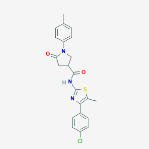 molecular formula C22H20ClN3O2S B271139 N-[4-(4-chlorophenyl)-5-methyl-1,3-thiazol-2-yl]-1-(4-methylphenyl)-5-oxopyrrolidine-3-carboxamide 