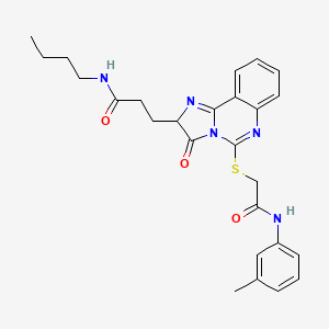 molecular formula C26H29N5O3S B2711396 N-butyl-3-[5-({[(3-methylphenyl)carbamoyl]methyl}sulfanyl)-3-oxo-2H,3H-imidazo[1,2-c]quinazolin-2-yl]propanamide CAS No. 1093808-97-9
