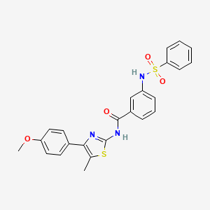 molecular formula C24H21N3O4S2 B2711409 N-(4-(4-methoxyphenyl)-5-methylthiazol-2-yl)-3-(phenylsulfonamido)benzamide CAS No. 898466-21-2