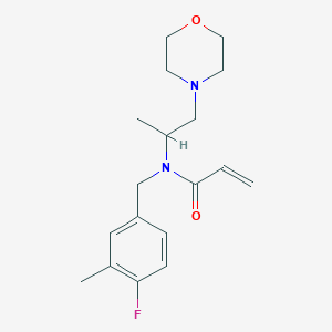 molecular formula C18H25FN2O2 B2711410 N-[(4-Fluoro-3-methylphenyl)methyl]-N-(1-morpholin-4-ylpropan-2-yl)prop-2-enamide CAS No. 2411295-70-8