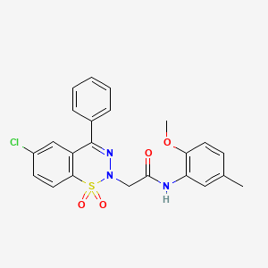 B2711412 2-(6-chloro-1,1-dioxido-4-phenyl-2H-1,2,3-benzothiadiazin-2-yl)-N-(2-methoxy-5-methylphenyl)acetamide CAS No. 1031619-16-5