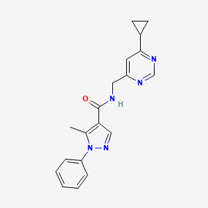 molecular formula C19H19N5O B2711442 N-[(6-cyclopropylpyrimidin-4-yl)methyl]-5-methyl-1-phenyl-1H-pyrazole-4-carboxamide CAS No. 2178772-13-7