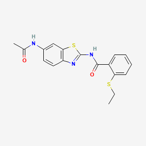 molecular formula C18H17N3O2S2 B2711457 N-(6-acetamidobenzo[d]thiazol-2-yl)-2-(ethylthio)benzamide CAS No. 886915-64-6