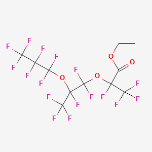 molecular formula C11H11F11O4 B2711473 Ethyl 2,3,3,3-tetrafluoro-2-[1,1,2,3,3,3-hexafluoro-2-(heptafluoropropoxy)propoxy]propanoate CAS No. 76145-88-5