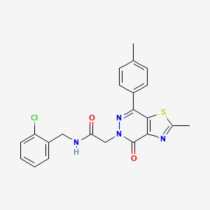 molecular formula C22H19ClN4O2S B2711477 N-(2-chlorobenzyl)-2-(2-methyl-4-oxo-7-(p-tolyl)thiazolo[4,5-d]pyridazin-5(4H)-yl)acetamide CAS No. 941897-55-8