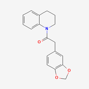 molecular formula C18H17NO3 B2711481 2-(2H-1,3-benzodioxol-5-yl)-1-(1,2,3,4-tetrahydroquinolin-1-yl)ethan-1-one CAS No. 922014-44-6