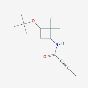 molecular formula C14H23NO2 B2711485 N-[2,2-Dimethyl-3-[(2-methylpropan-2-yl)oxy]cyclobutyl]but-2-ynamide CAS No. 2411200-37-6