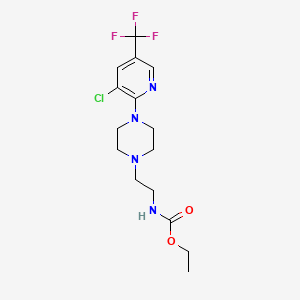 molecular formula C15H20ClF3N4O2 B2711509 ethyl N-(2-{4-[3-chloro-5-(trifluoromethyl)-2-pyridinyl]piperazino}ethyl)carbamate CAS No. 338792-86-2