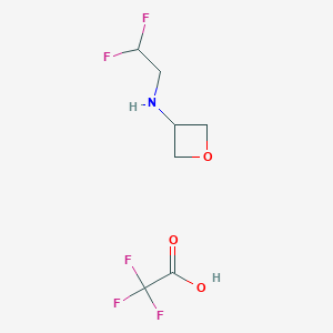 molecular formula C7H10F5NO3 B2711537 N-(2,2-Difluoroethyl)oxetan-3-amine;2,2,2-trifluoroacetic acid CAS No. 2416235-40-8