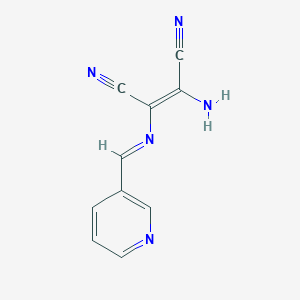 molecular formula C10H7N5 B2711540 (2Z)-2-amino-3-[(E)-[(pyridin-3-yl)methylidene]amino]but-2-enedinitrile CAS No. 58259-74-8
