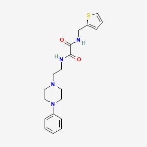 molecular formula C19H24N4O2S B2711541 N'-[2-(4-phenylpiperazin-1-yl)ethyl]-N-[(thiophen-2-yl)methyl]ethanediamide CAS No. 1049393-89-6