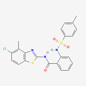 molecular formula C22H18ClN3O3S2 B2711548 N-(5-chloro-4-methyl-1,3-benzothiazol-2-yl)-2-(4-methylbenzenesulfonamido)benzamide CAS No. 921065-27-2