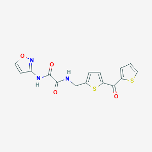 molecular formula C15H11N3O4S2 B2711559 N'-(1,2-oxazol-3-yl)-N-{[5-(thiophene-2-carbonyl)thiophen-2-yl]methyl}ethanediamide CAS No. 1797077-74-7